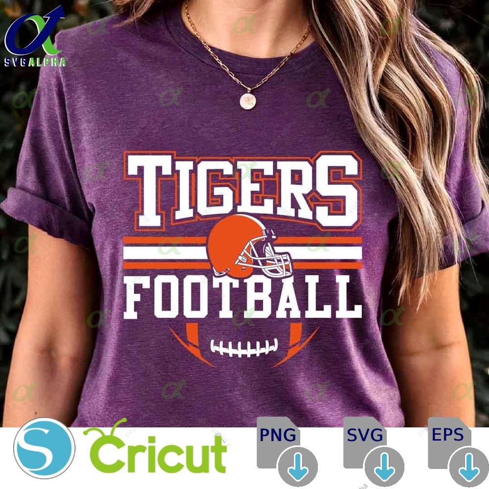 Tigers Mascot Svg Png Tigers Football Svg Varsity Tigers Shirt School Spirit Mascot Svg Football Cheer Sublimation Football Mom